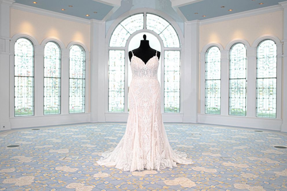 PHOTO: Disney Weddings Mainline Tiana Dress features intricate, shimmering appliques emulating the elegant designs and heavy beadwork of the Jazz Age.
