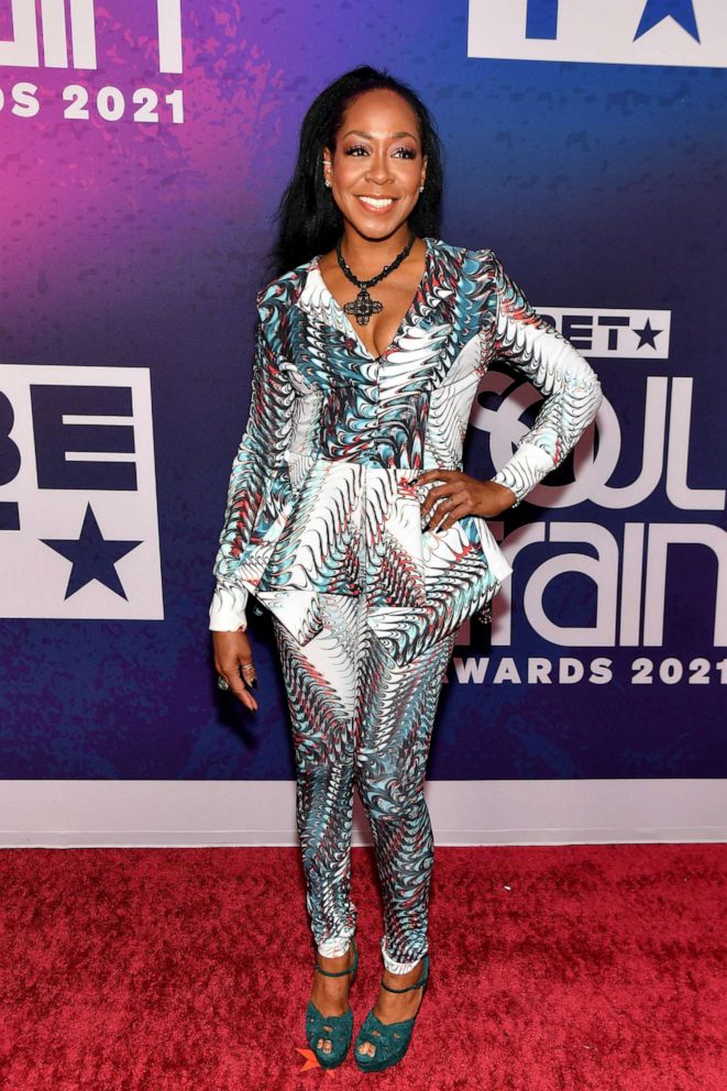 PHOTO: Tichina Arnold attends The 2021 Soul Train Awards presented by BET at the world famous Apollo theater in New York City on Nov. 20, 2021.