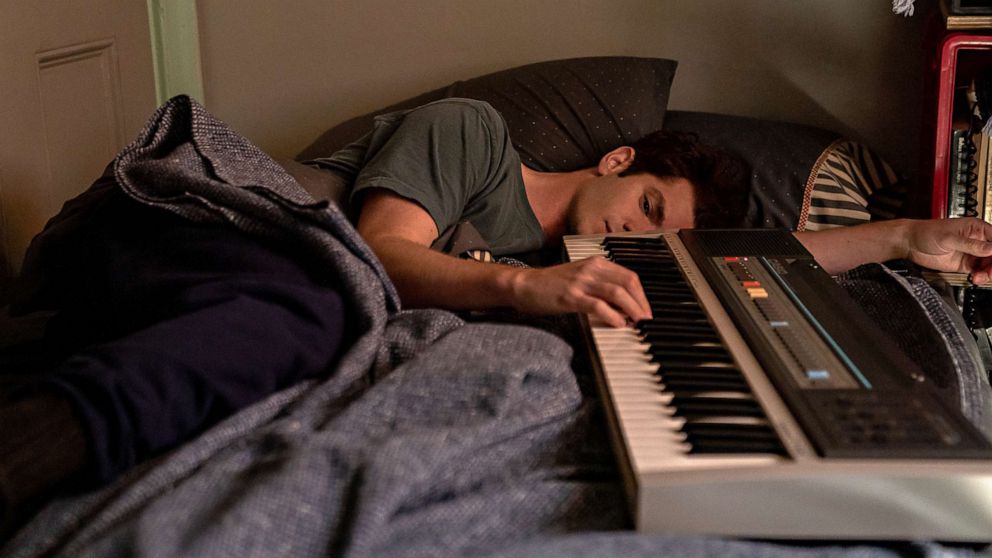 Andrew Garfield as Jonathan Larson in a scene from the film, "tick, tick...BOOM!"