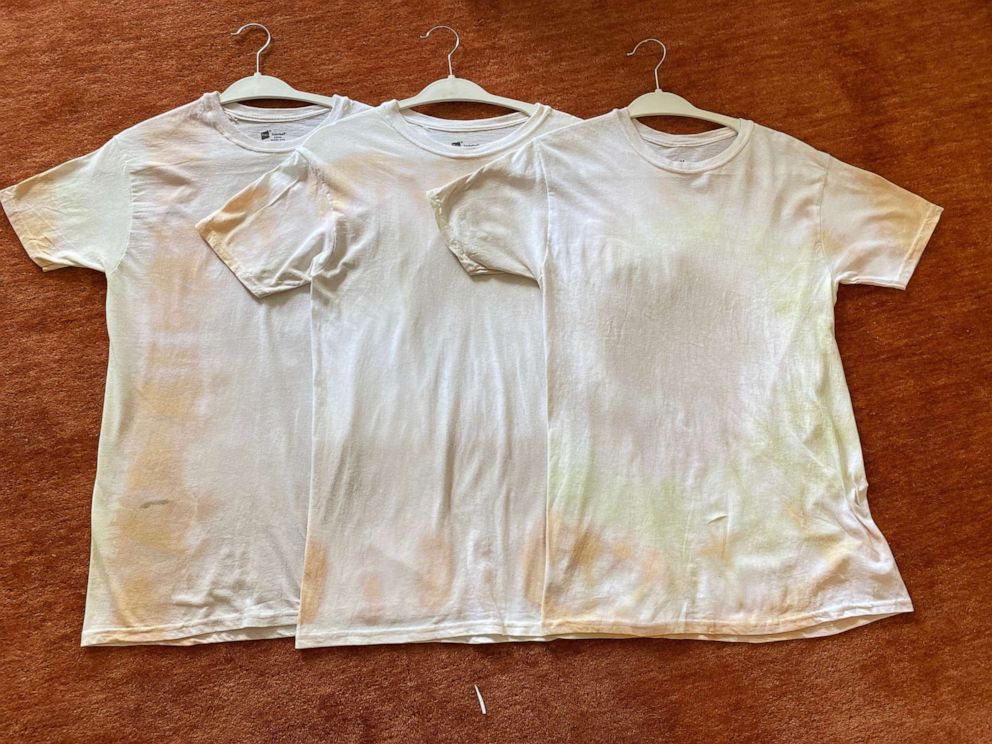 PHOTO: These shirts were tie-dye using natural vegetable dyes.