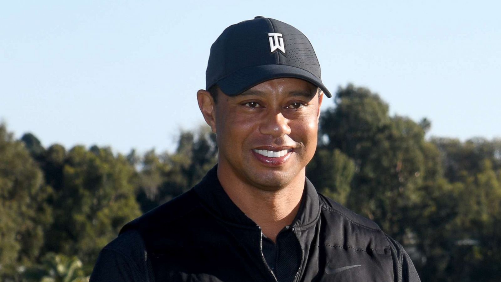 PHOTO: Tiger Woods on hand at the trophy presentation ceremony after the final round of the Genesis Invitational at Riviera Country Club, Feb. 21, 2021, in Pacific Palisades, Calif.