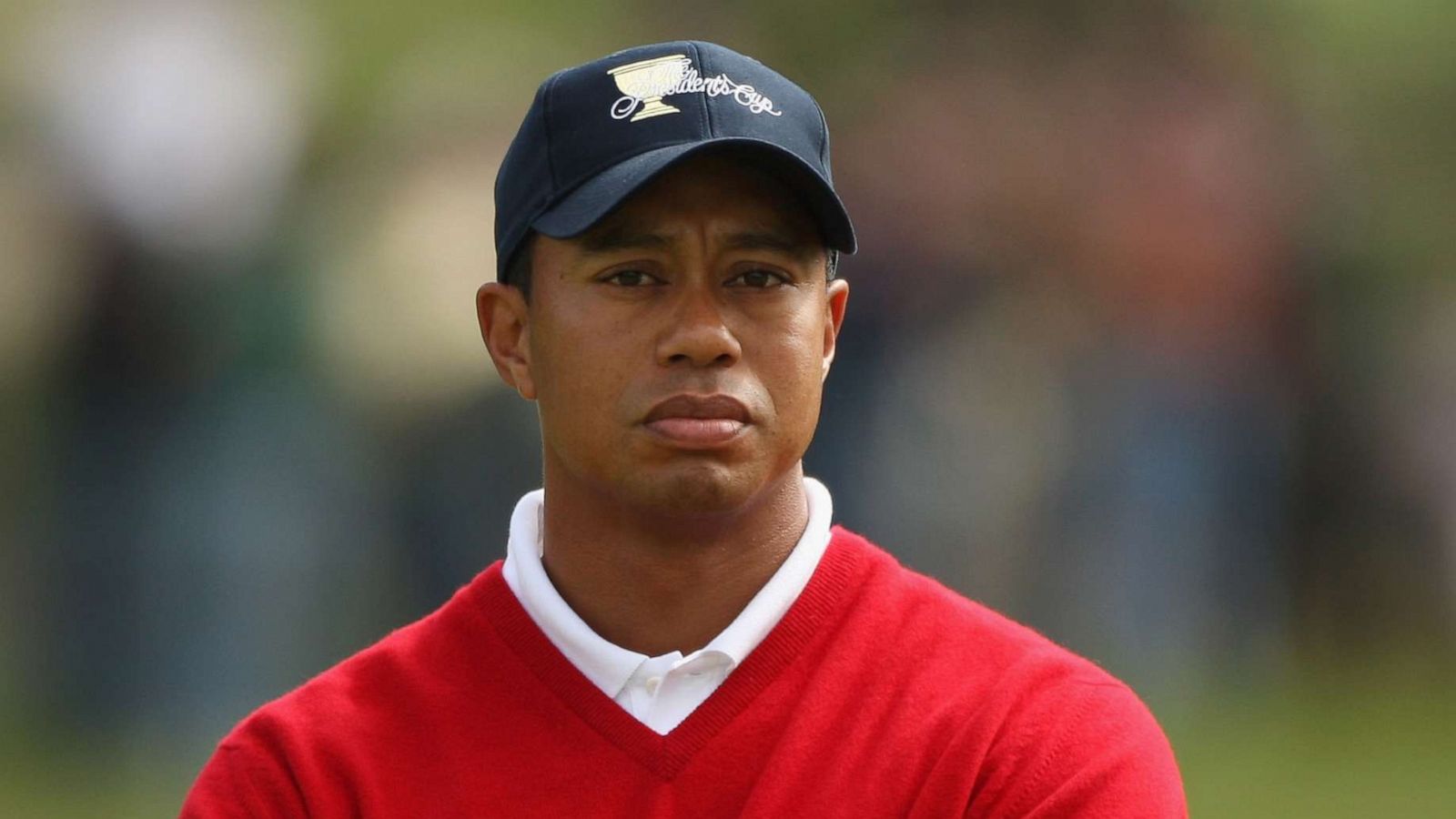 PHOTO: Tiger Woods observes play during Day One Foursome Matches of The Presidents Cup at Harding Park Golf Course on Oct. 8, 2009, in San Francisco.