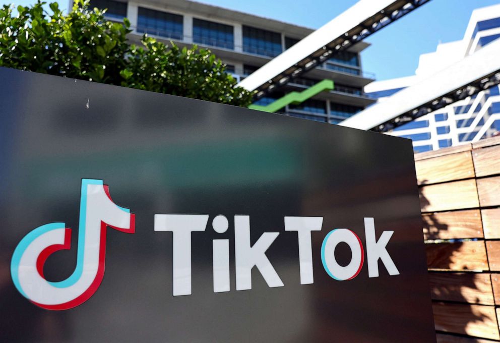 PHOTO: The TikTok logo is displayed outside a TikTok office on Dec. 20, 2022, Culver City, Calif.