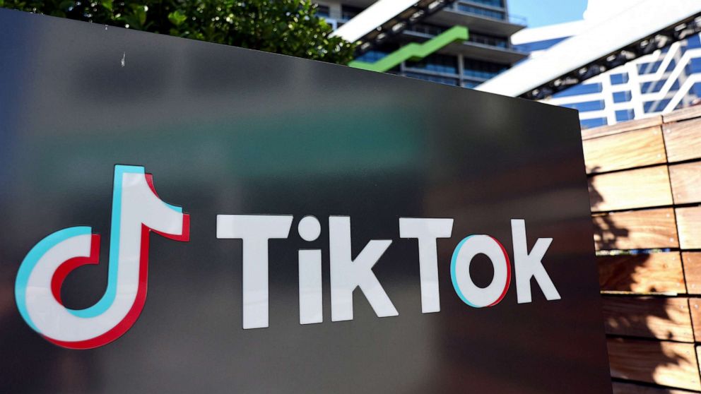 PHOTO: The TikTok logo is displayed outside a TikTok office on Dec. 20, 2022, Culver City, Calif.