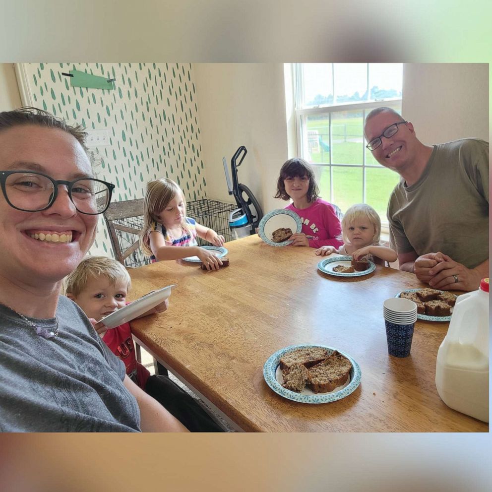 PHOTO: Brianna James with her husband Craig and their four kids in an undated family photo. 