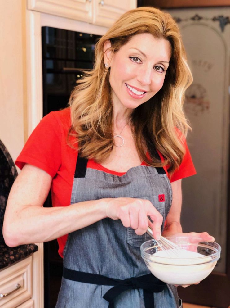 PHOTO: Shereen Pavlides, a popular chef on TikTok, whisks ingredients for a recipe in her kitchen.