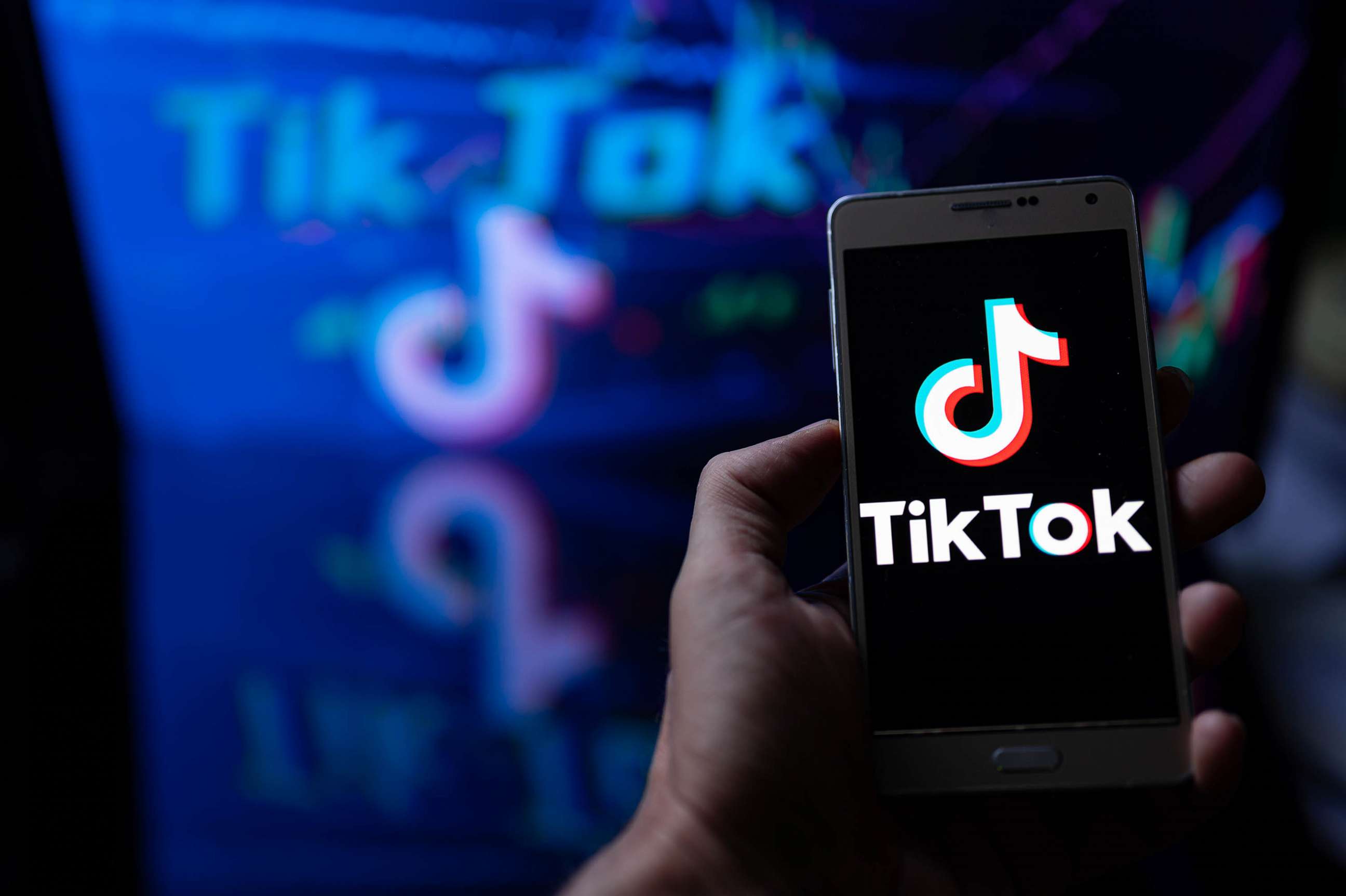 PHOTO: FILE - Photo illustration a TikTok logo seen displayed on a smartphone In Brussels - Belgium, Sept. 18, 2022.