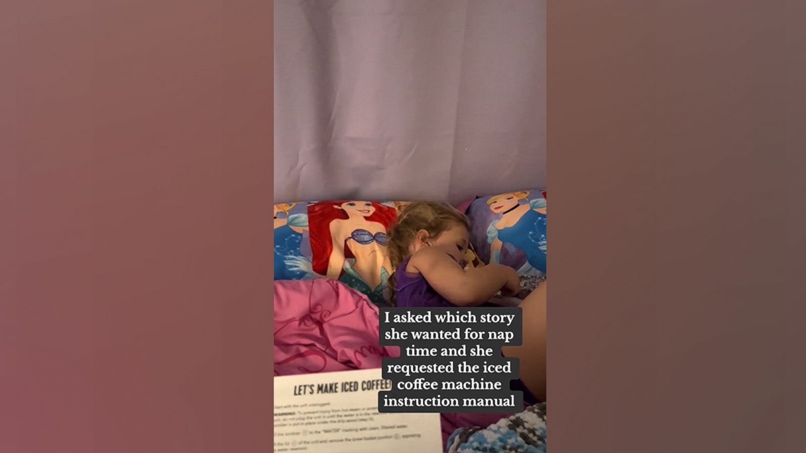 PHOTO: Megan Mordaunt, an au pair, shared a TikTok video of her reading a coffee machine manual as a nap time story for one of the children she cares for. The video has since gone viral.