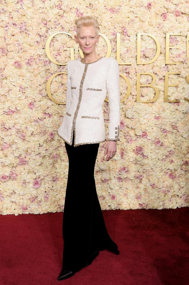 PHOTO: Tilda Swinton attends the 82nd Annual Golden Globe Awards at The Beverly Hilton on Jan. 05, 2025 in Beverly Hills, Calif.