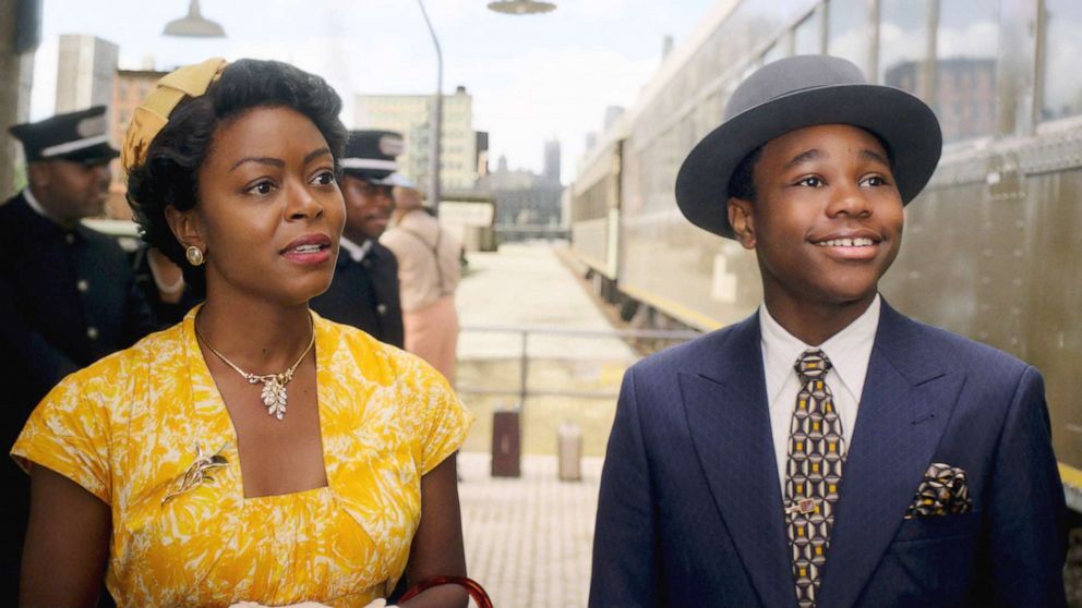 PHOTO: Danielle Deadwyler, as Mamie Till Mobley, left, and Jalyn Hall, as Emmett Till, in "Till."