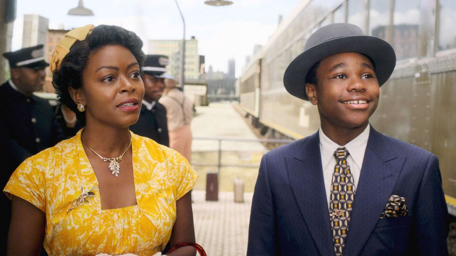 PHOTO: Danielle Deadwyler, as Mamie Till Mobley, left, and Jalyn Hall, as Emmett Till, in "Till."