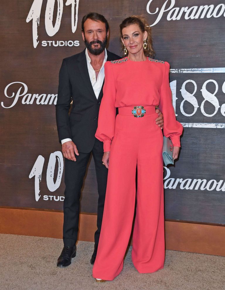 PHOTO: Tim McGraw and Faith Hill attend the Paramount+ and 101 Studios world premiere of "1883" at Wynn Las Vegas, on Dec. 11, 2021 in Las Vegas. 