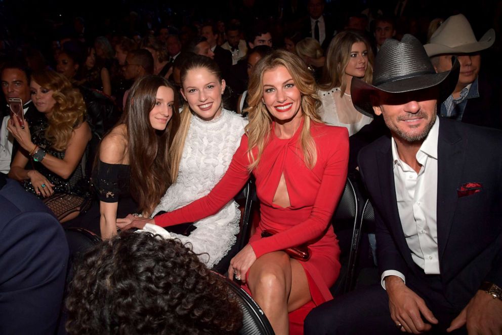 PHOTO: In this Feb. 12, 2017, file photo, singers Faith Hill and Tim McGraw, with daughters Audrey McGraw (L) and Maggie McGraw, (C) attend The 59th GRAMMY Awards in Los Angeles.