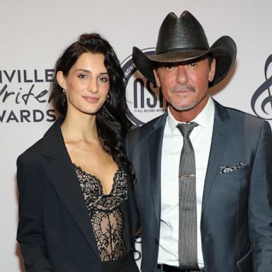 PHOTO: Audrey McGraw and Tim McGraw attend the NSAI 2023 Nashville Songwriter Awards at Ryman Auditorium, Sept. 26, 2023, in Nashville, Tenn.