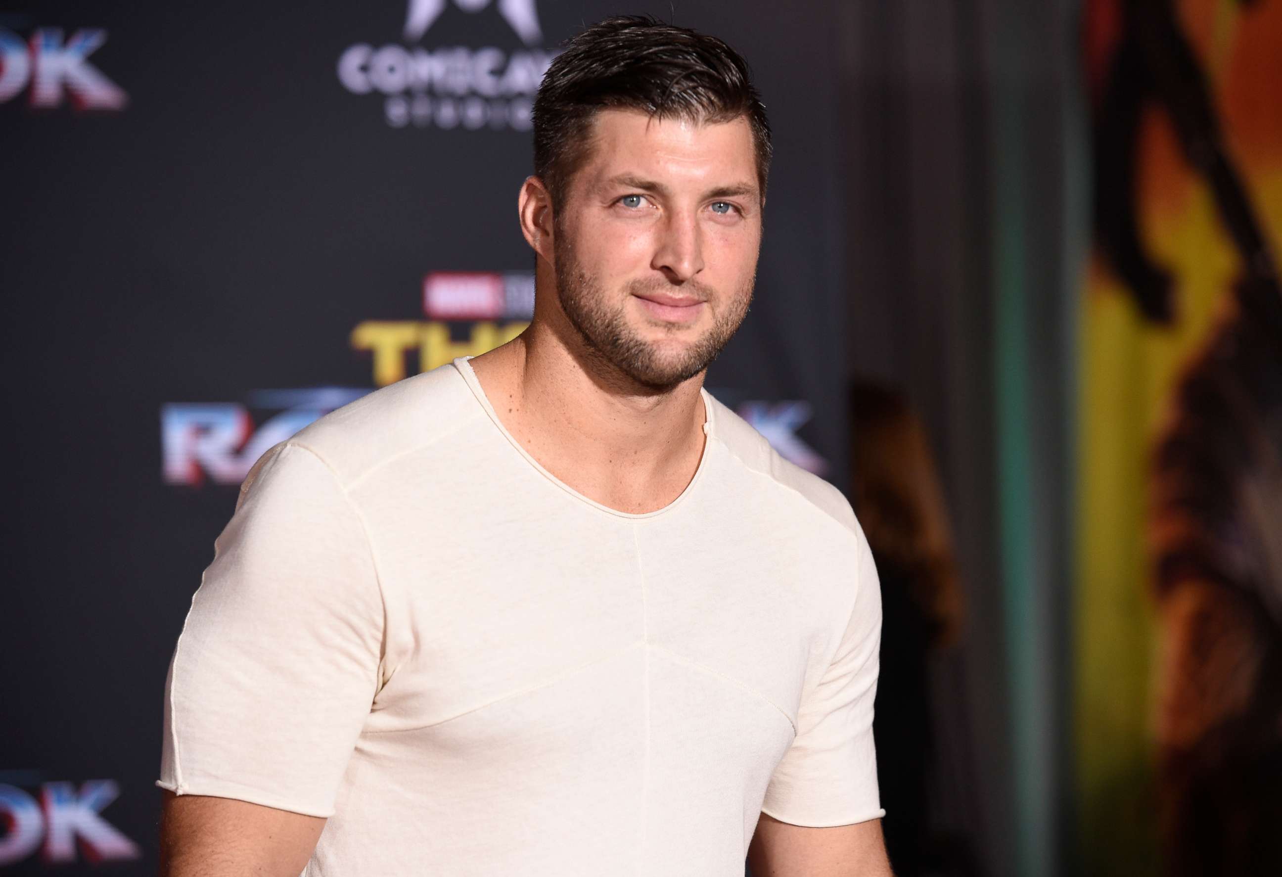 PHOTO: Tim Tebow arrives at the world premiere of "Thor: Ragnarok" at the El Capitan Theatre on Tuesday, Oct. 10, 2017, in Los Angeles.
