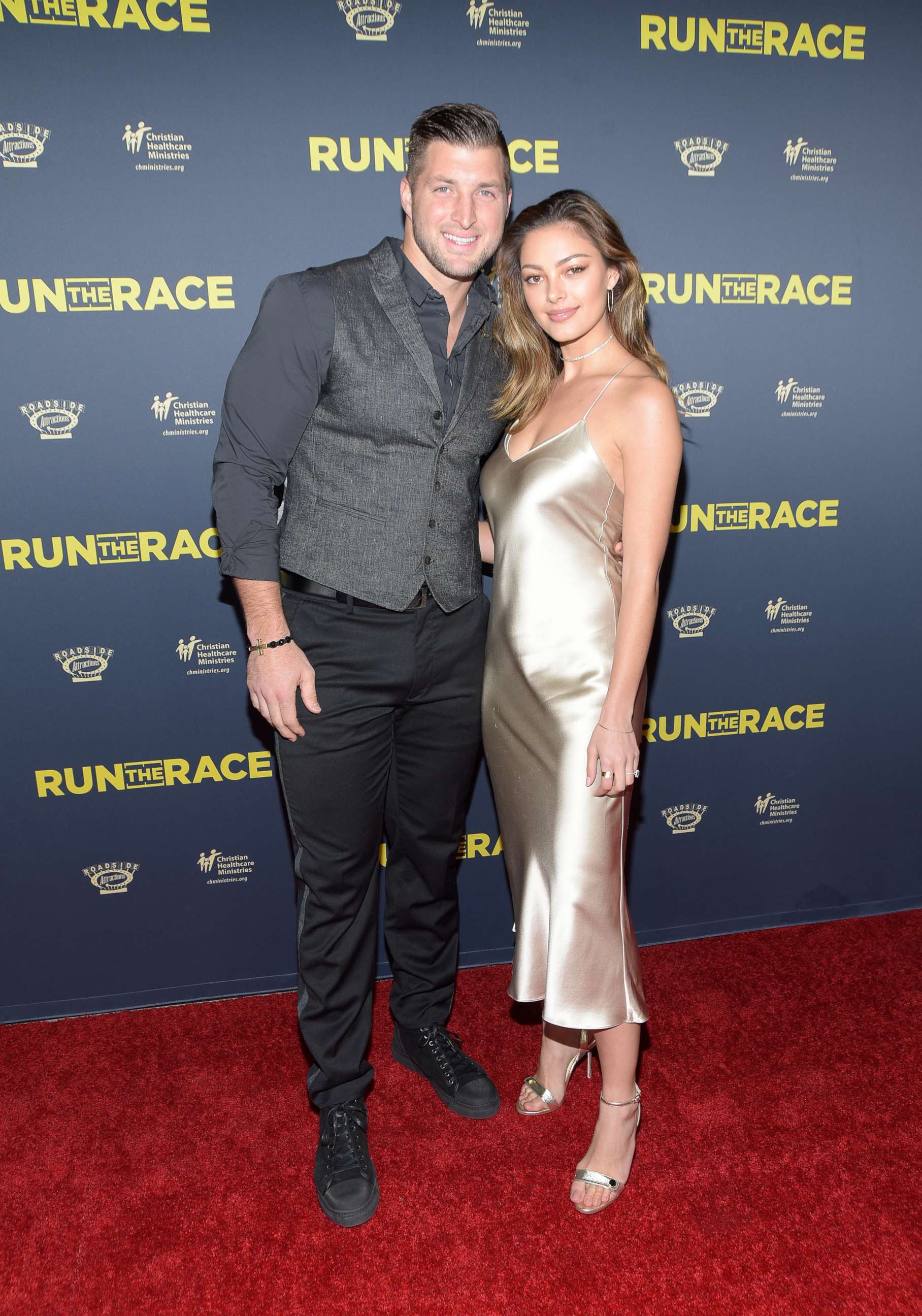PHOTO: Tim Tebow and Demi-Leigh Nel-Peters at the Egyptian Theatre, Feb 11, 2019, in Hollywood, Calif.