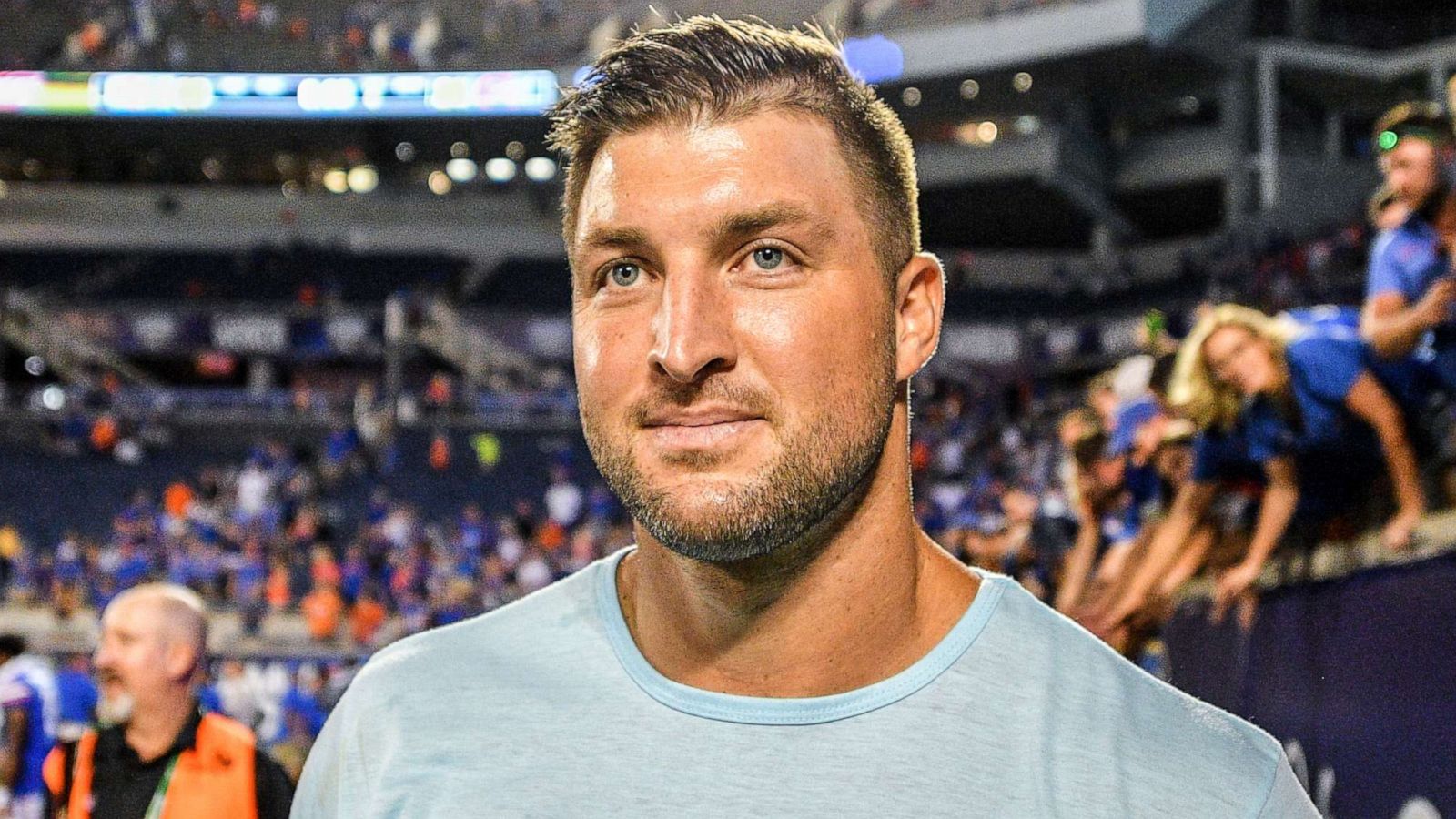 PHOTO: Tim Tebow attends the game between the Florida Gators and the Miami Hurricanes at Camping World Stadium, Aug. 24, 2019, in Orlando, Fla.