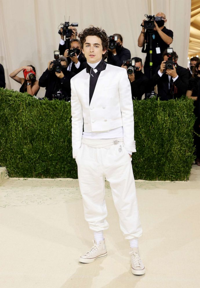 PHOTO: Timothee Chalamet attends The 2021 Met Gala Celebrating In America: A Lexicon Of Fashion at Metropolitan Museum of Art, Sept. 13, 2021, in New York.