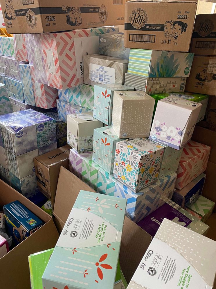 PHOTO: According to Katie Couch, about 300 boxes of tissues has been donated to the Sto-Rox school district