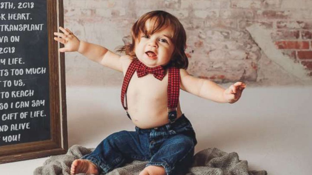 PHOTO: Titus Sickles of Toledo, Wash., poses at his first birthday photo shoot.