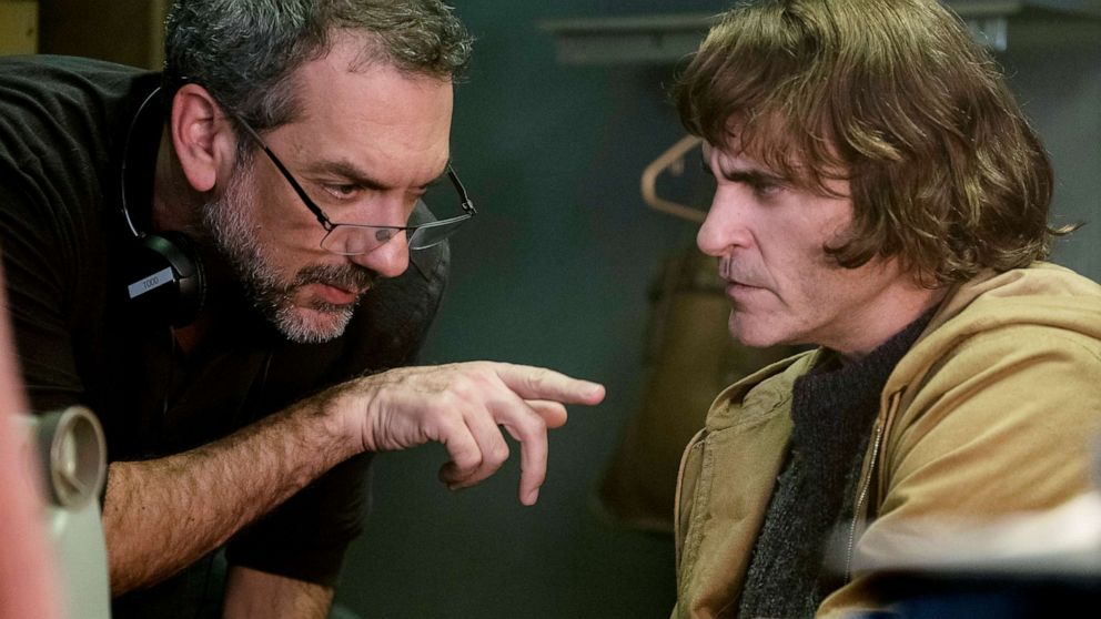 PHOTO: Director Todd Phillips, left, and Joaquin Phoenix on the set of "Joker."