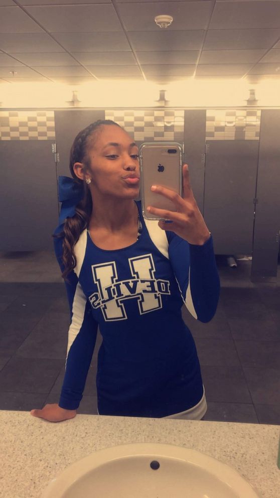 PHOTO: Myla Campbell, a 17-year-old high school cheerleader from Tennessee, poses in a recent photo wearing her cheerleading uniform.