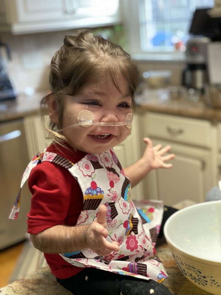 PHOTO: Emmett Hightshoe, 2, has a rare genetic disorder and an underdeveloped heart. She carries an oxygen tank daily. She will soon get around with newly-crafted oxygen tanks thanks to the 6th graders at at McClintock Middle School in Charlotte, N.C.