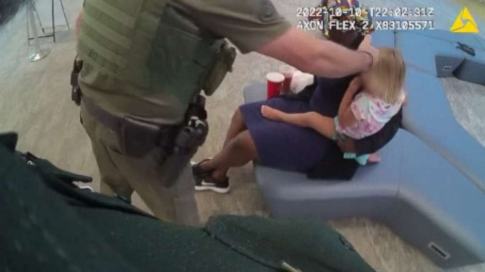 PHOTO: The Volusia Sheriff's Office released a still from body camera footage after a child was found Monday at a Hertz rental car facility at Daytona Beach International Airport.