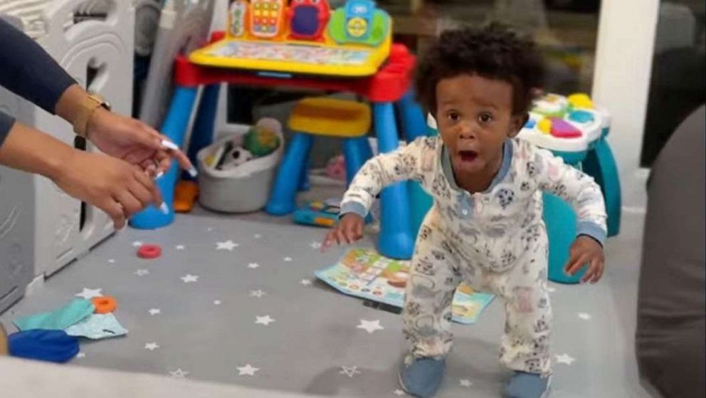PHOTO: Journey, a 1-year-old from California, shocked himself by discovering he can walk.
