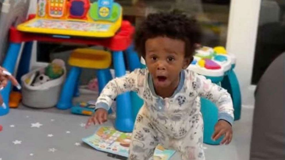 PHOTO: Journey, a 1-year-old from California, shocked himself by discovering he can walk.