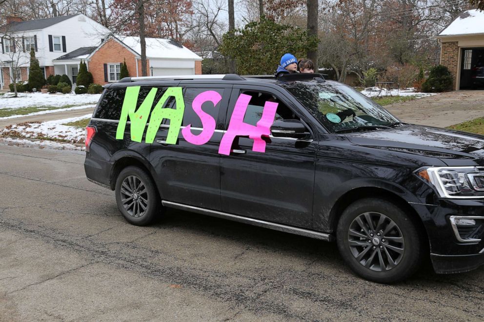 PHOTO: Over 100 trucks, buses, cars and first responder vehicles came to the event held on Nov. 17. in Lincolnshire, Illinois, in celebration of Nash Stineman. 