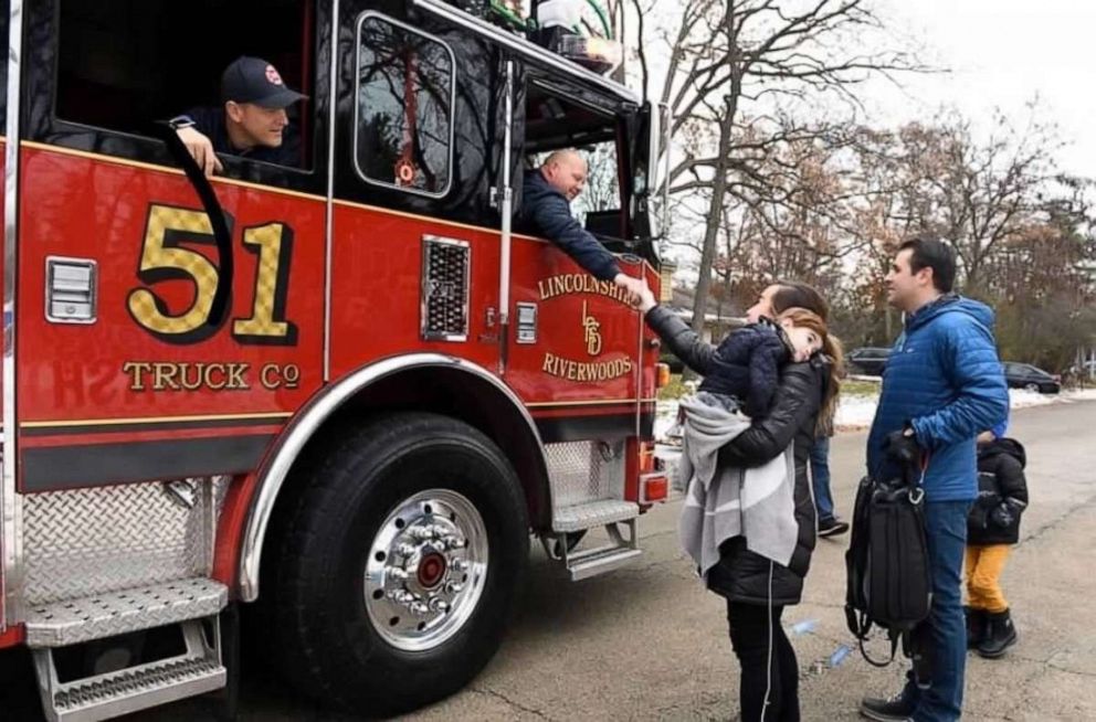 PHOTO: Over 100 trucks, buses, cars and first responder vehicles came to the event held on Nov. 17. in Lincolnshire, Illinois, in celebration of Nash Stineman. 