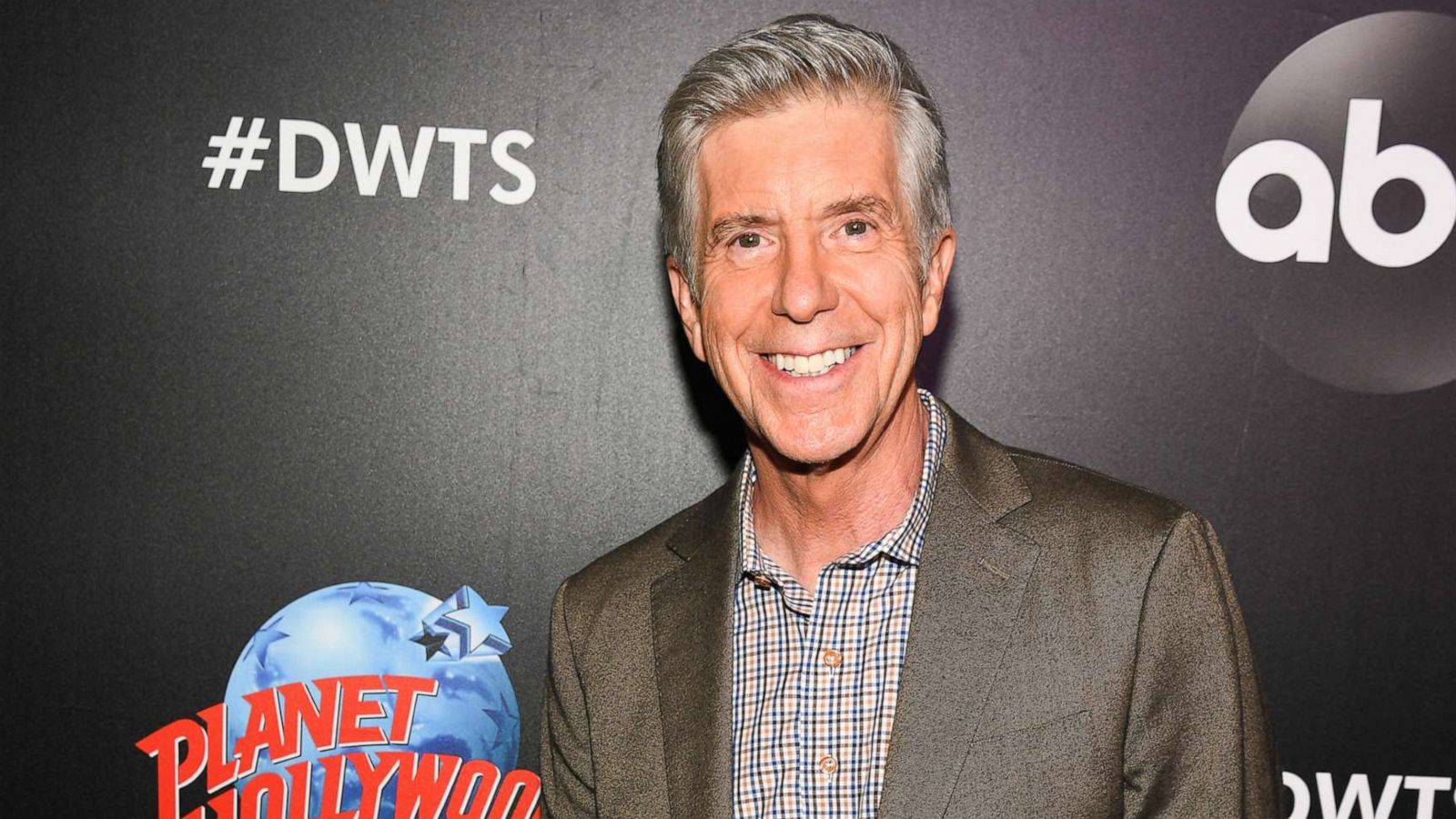 PHOTO: Host Tom Bergeron arrives at the 2019 "Dancing With The Stars" Cast Reveal at Planet Hollywood Times Square on August 21, 2019, in New York.