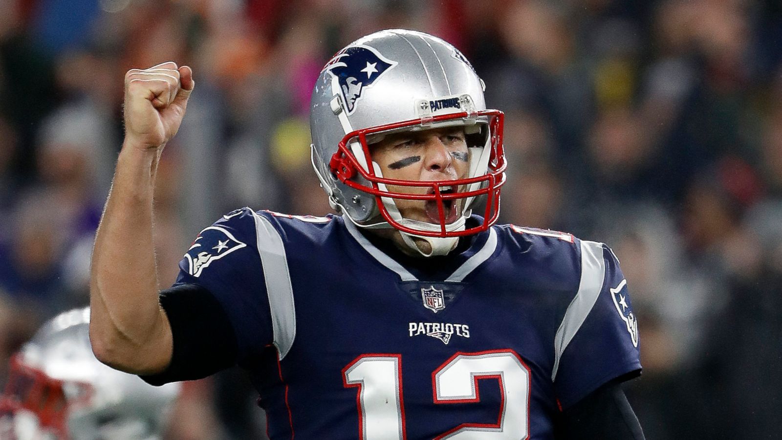 PHOTO: New England Patriots quarterback Tom Brady celebrates a touchdown during an NFL football game against the Minnesota Vikings at Gillette Stadium in Foxborough, Mass., Dec. 2, 2018.