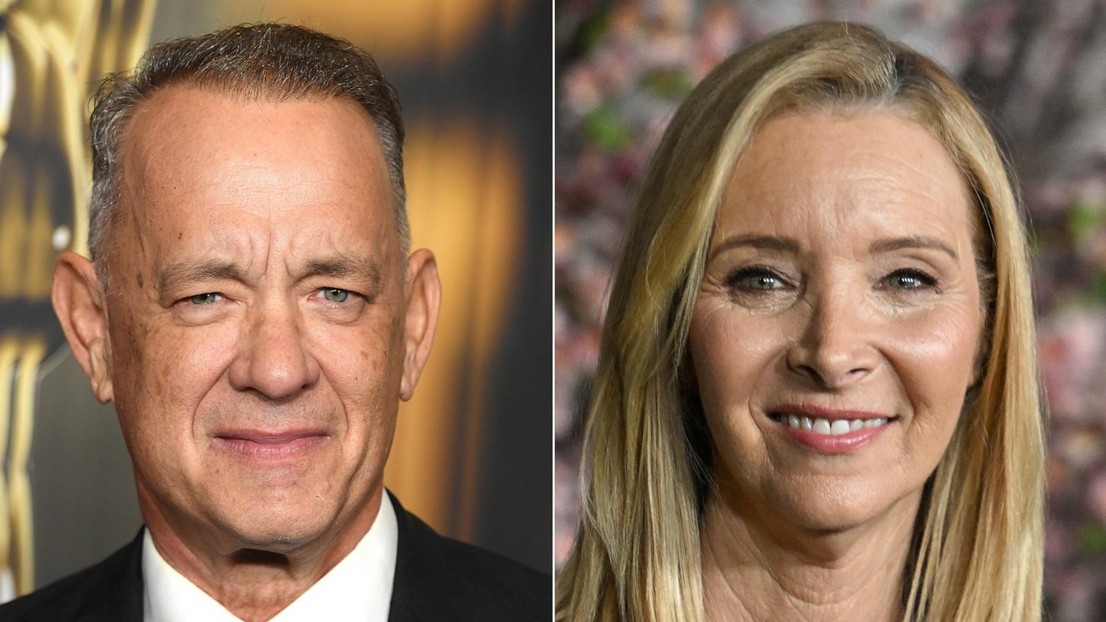 PHOTO: Tom Hanks arrives at the 2024 Governors Awards at Dolby Theatre on Nov. 17, 2024 in Hollywood and actress Lisa Kudrow arrives for the premiere of Netflix's "No Good Deed" at the Tudum Theater in Los Angeles.