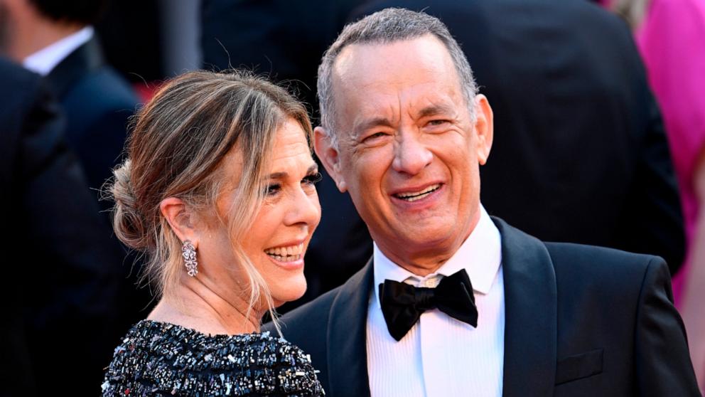 PHOTO: Rita Wilson and Tom Hanks attend the "Asteroid City" red carpet during the 76th annual Cannes film festival at Palais des Festivals on May 23, 2023 in Cannes, France.