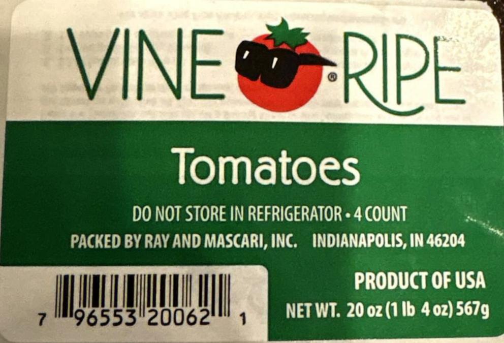 PHOTO: Ray & Mascari Inc. is recalling 4-count vine ripe tomatoes due to potential contamination with salmonella bacteria.