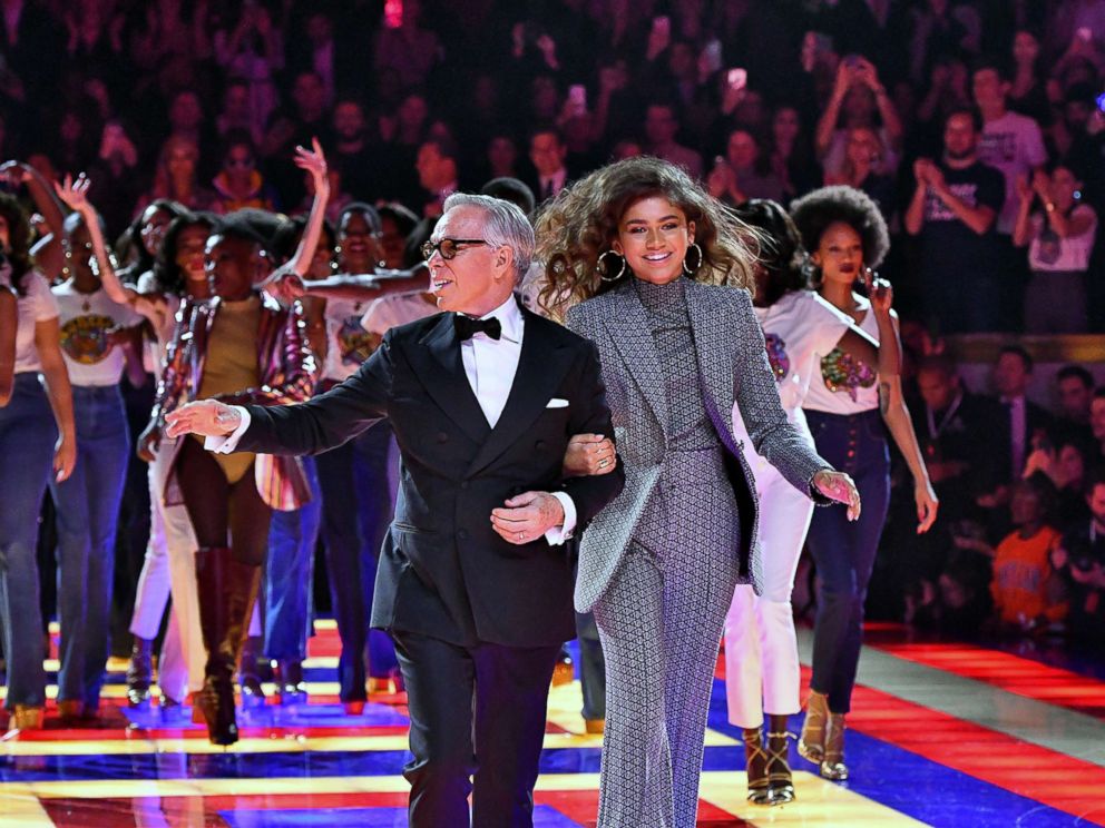 zendaya tommy hilfiger gold dress casts all black models for LUXE BASICS
