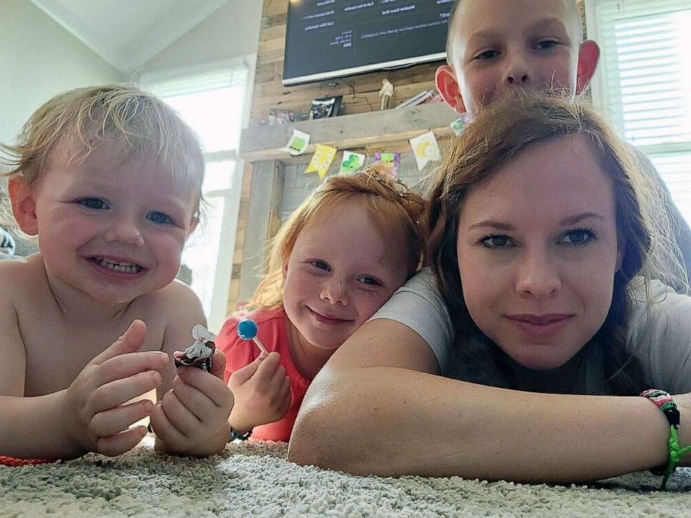 PHOTO: Kuri Bolger poses with her three children, Kinlee, Owen and Brysen in this undated family photo.