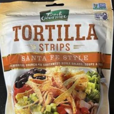 PHOTO: Sugar Foods is recalling 3.5 ounce pouches of Fresh Gourmet Tortilla Strips Santa Fe Style with UPC Code 7 87359 17504 6 and Best By Date June 20, 2025 due to a contamination of undeclared wheat allergen. 