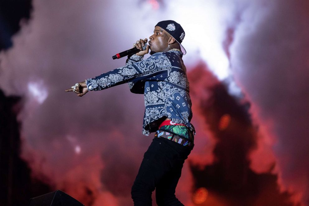 PHOTO: In this July 25, 2021, Tory Lanez performs onstage during day 3 of Rolling Loud Miami 2021 at Hard Rock Stadium, in Miami Gardens, Fla.