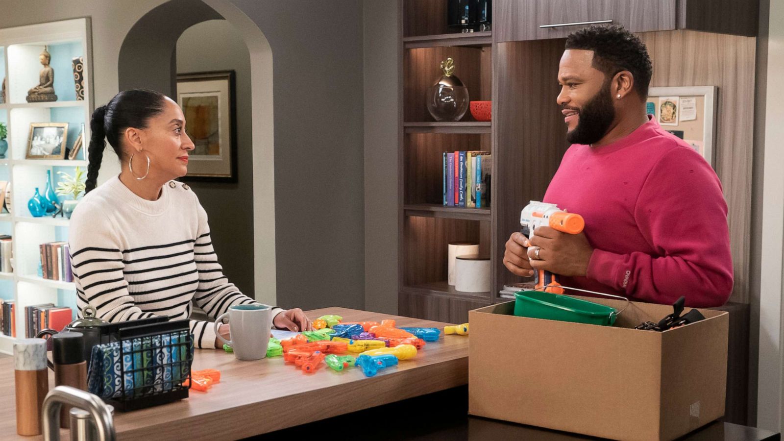 PHOTO: Tracee Ellis Ross and Anthony Anderson are shown in an episode of BLACK-ISH which aired April 9, 2019.