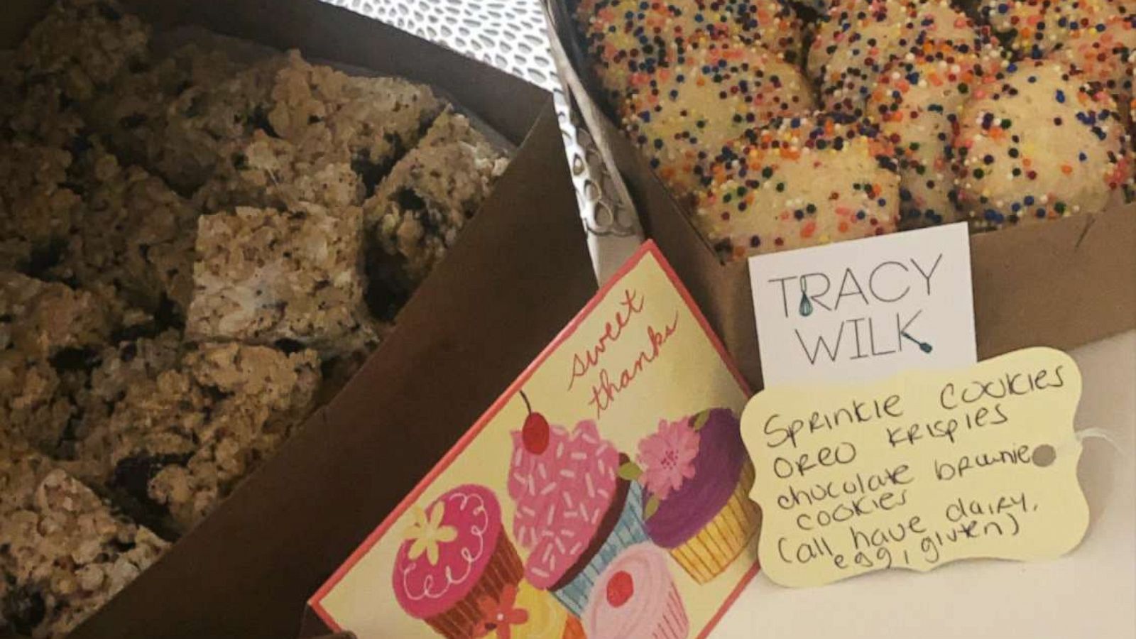 PHOTO: New York Chef Tracy Wilk bakes items for hospital workers on the front lines of the coronavirus epidemic. Sprinkle cookies are one of her top baked goods that she sends their way.