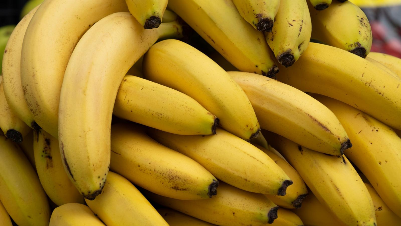 PHOTO: Ripe yellow bananas at a market.