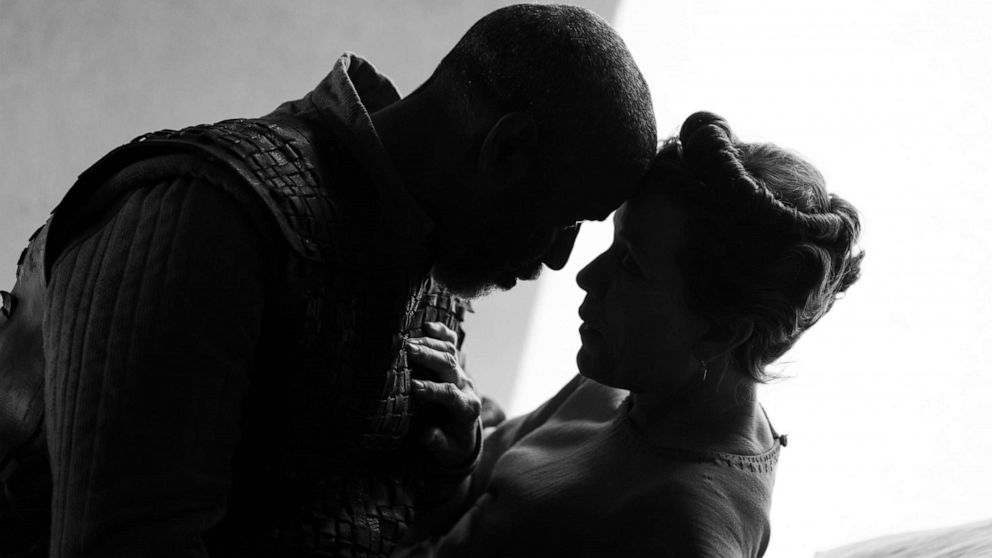 Denzel Washington and Frances McDormand star in the 2021 film, "The Tragedy of Macbeth," directed by Joel Coen.
