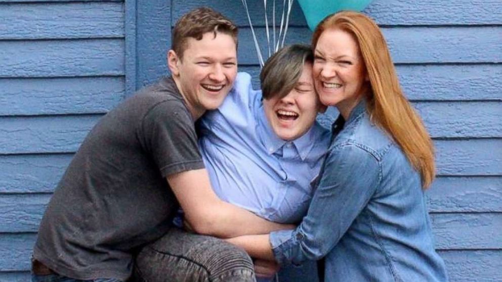 PHOTO: Adrian Brown, 20, is photographed with his mom, Heather Green and brother, Lucas Brown, 17. 