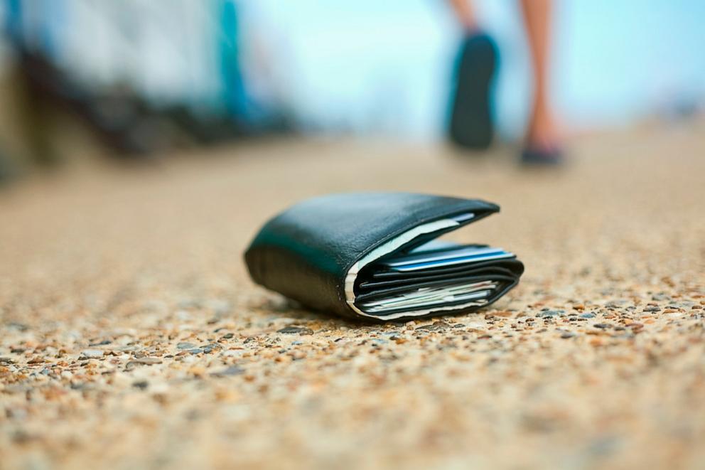 PHOTO:A lost wallet lying on ground in an undated stock photo. 