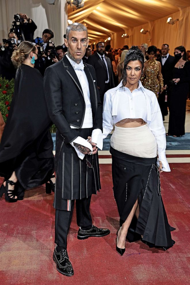 PHOTO: Travis Barker and Kourtney Kardashian attend The 2022 Met Gala Celebrating "In America: An Anthology of Fashion" at The Metropolitan Museum of Art, May 2, 2022, in New York.