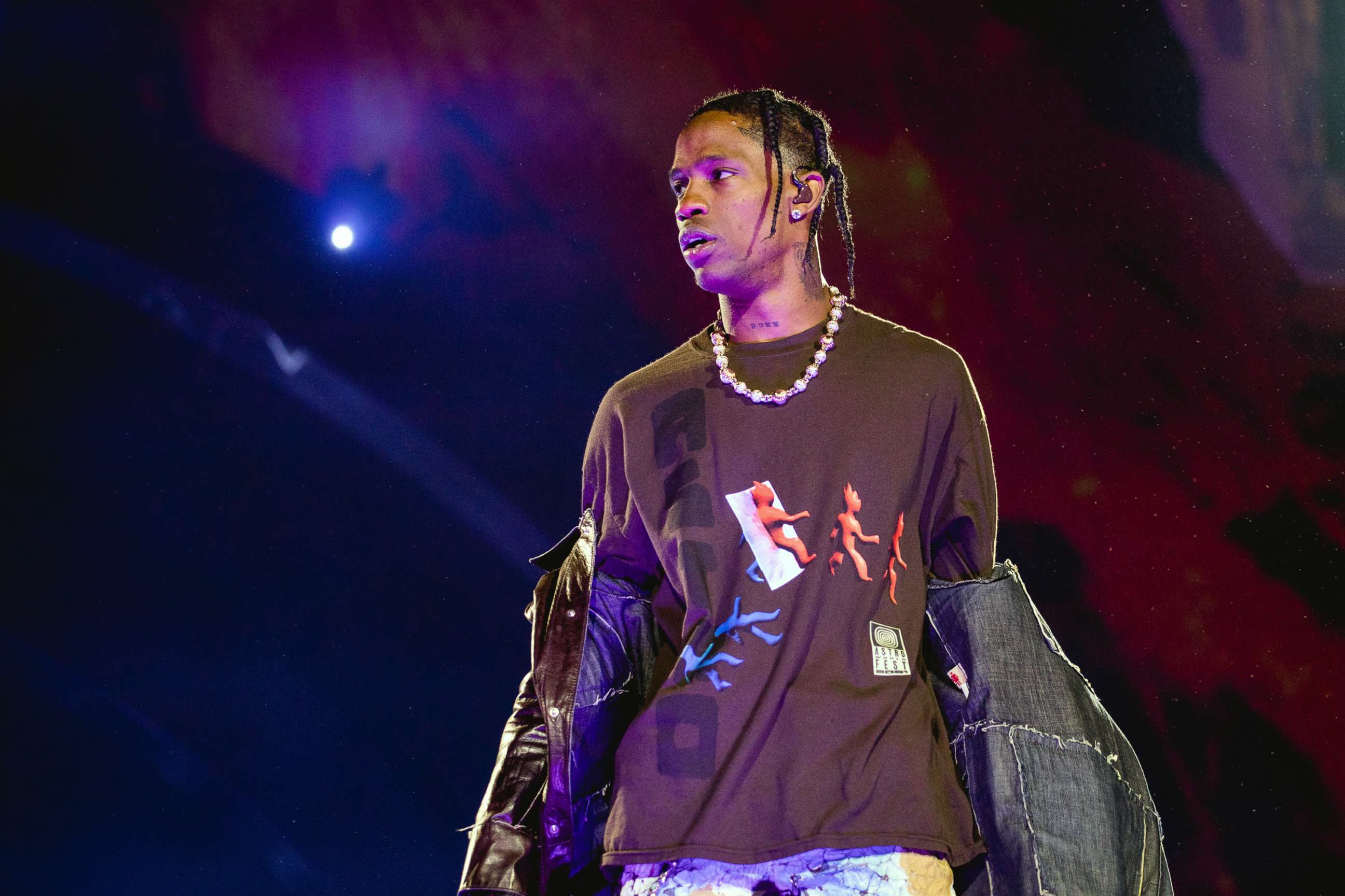PHOTO: Travis Scott performs onstage during the third annual Astroworld Festival at NRG Park, Nov. 5, 2021, in Houston.