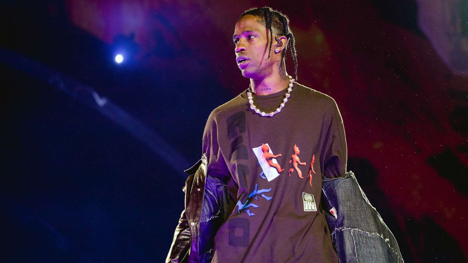 PHOTO: Travis Scott performs onstage during the third annual Astroworld Festival at NRG Park, Nov. 5, 2021, in Houston.